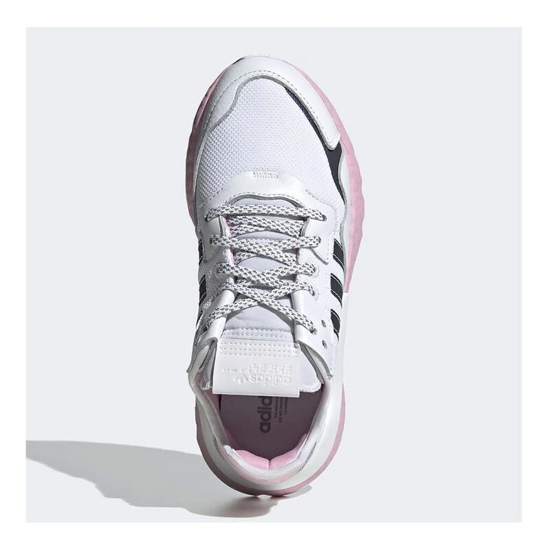 Adidas Womens Originals Nite Jogger Shoes White True Pink Core Black