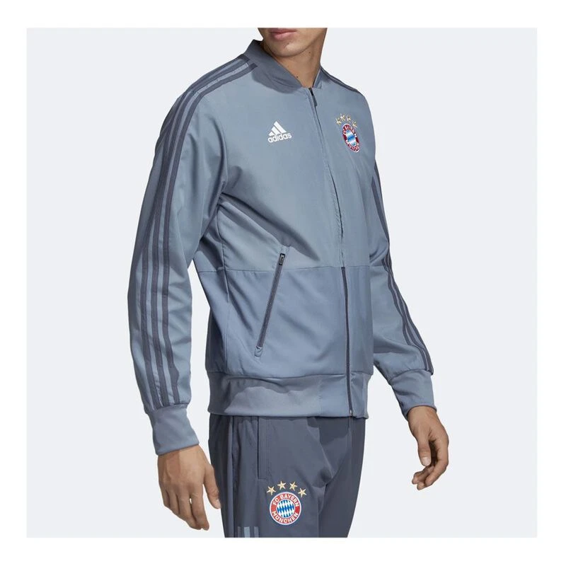 Adidas Mens FC Bayern Munich CL Presentation 18 19 Jacket Raw Steel
