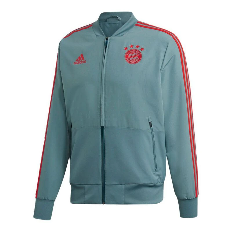 Adidas Mens FC Bayern Munich Presentation Sweatshirt Jacket Raw Green