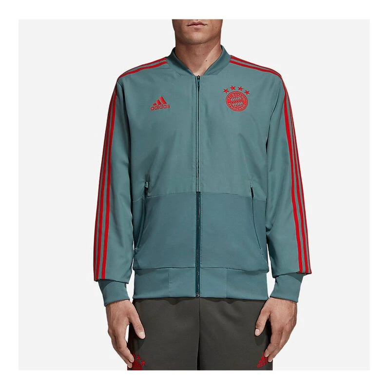 Adidas Mens FC Bayern Munich Presentation Sweatshirt Jacket (Raw Green