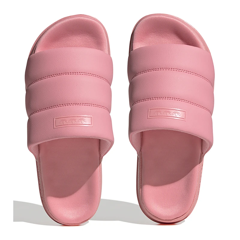 Pink adidas slides womens discount