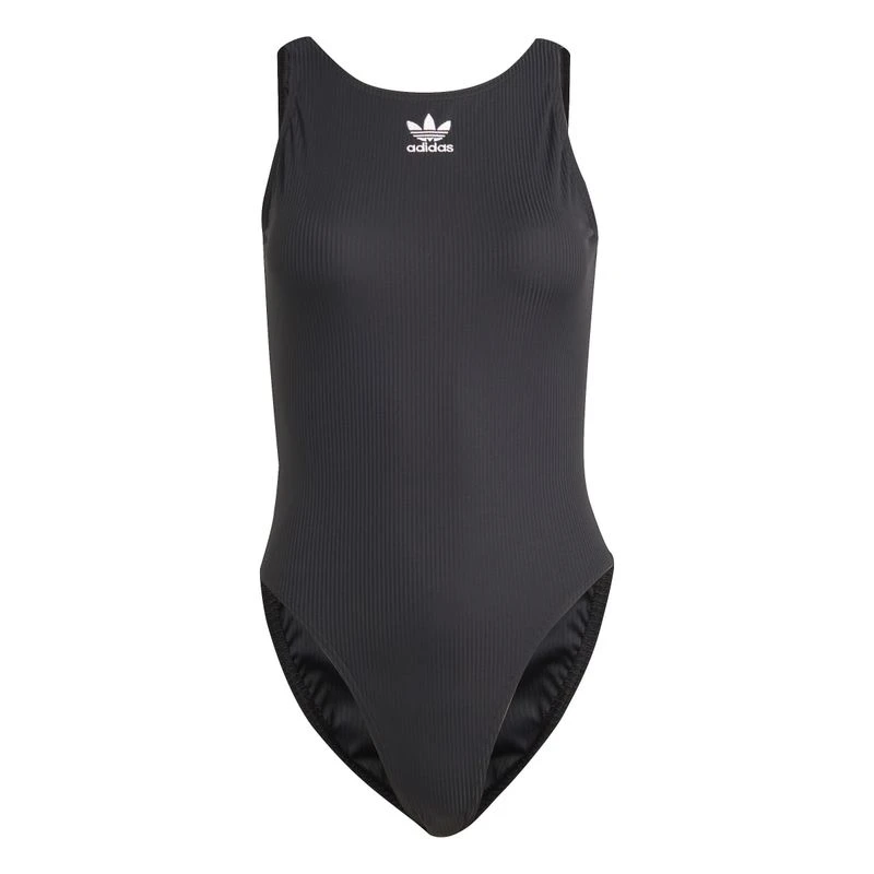 Adidas black and white swimsuit deals