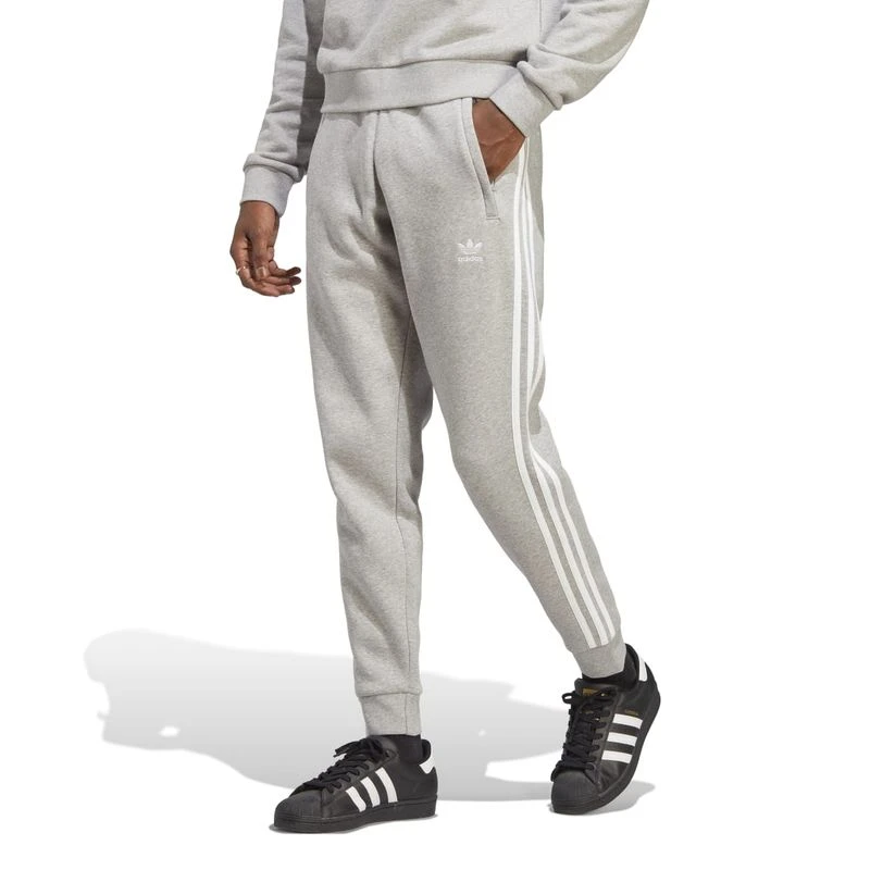 Adidas Mens 3 Stripes Trousers Grey Sportpursuit