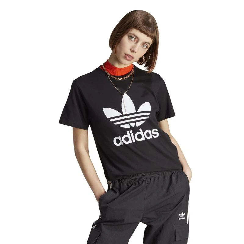 Adidas black shirt womens hotsell