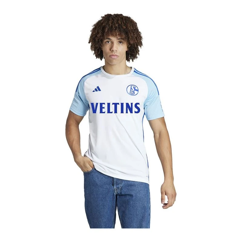 Adidas Mens FC Schalke 04 23 24 Jersey White Ltblue Sportpursuit.c