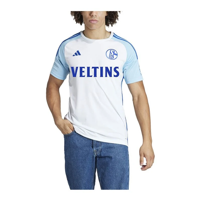 Adidas Mens FC Schalke 04 23 24 Jersey White Ltblue Sportpursuit.c