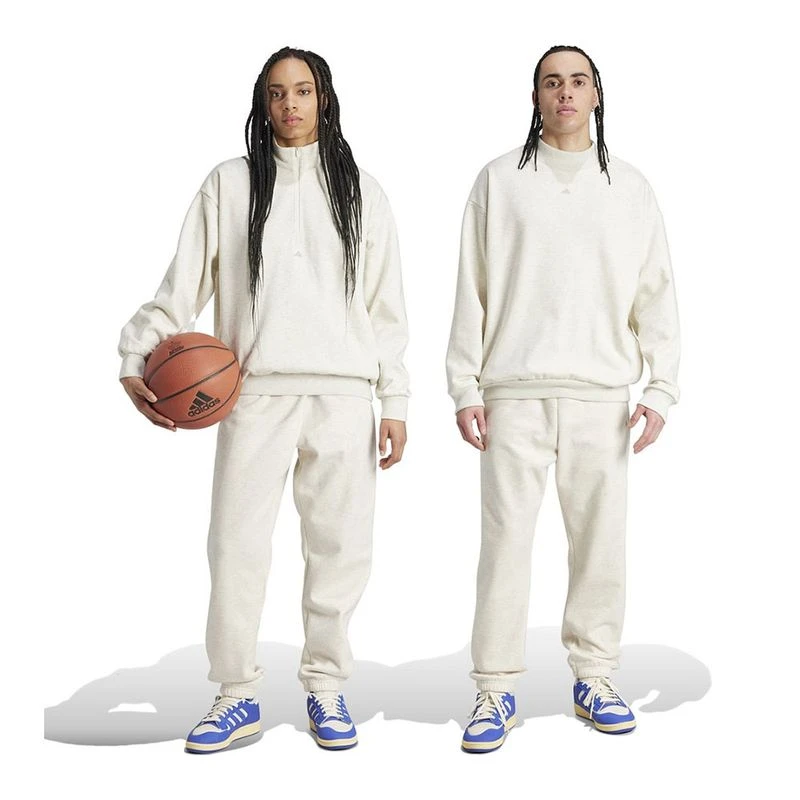 Adidas Pantalons Basketball Fleece Blanc privatesportshop