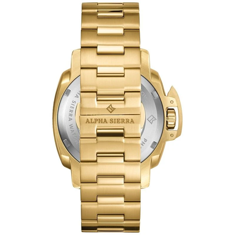 Alpha Sierra Phantom Automatic Watch Black Gold Gold Steel Sportpu