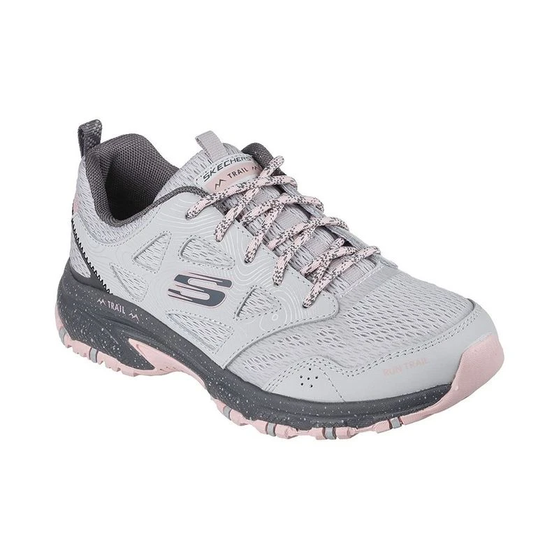 Skechers Womens Hillcrest Pure Escapade Hiking Shoes Grey Pink Spo