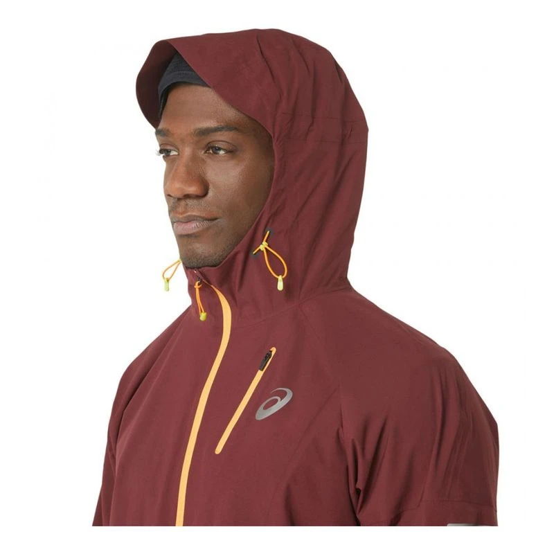 Asics Mens Fujitrail Waterproof Jacket Red Sportpursuit