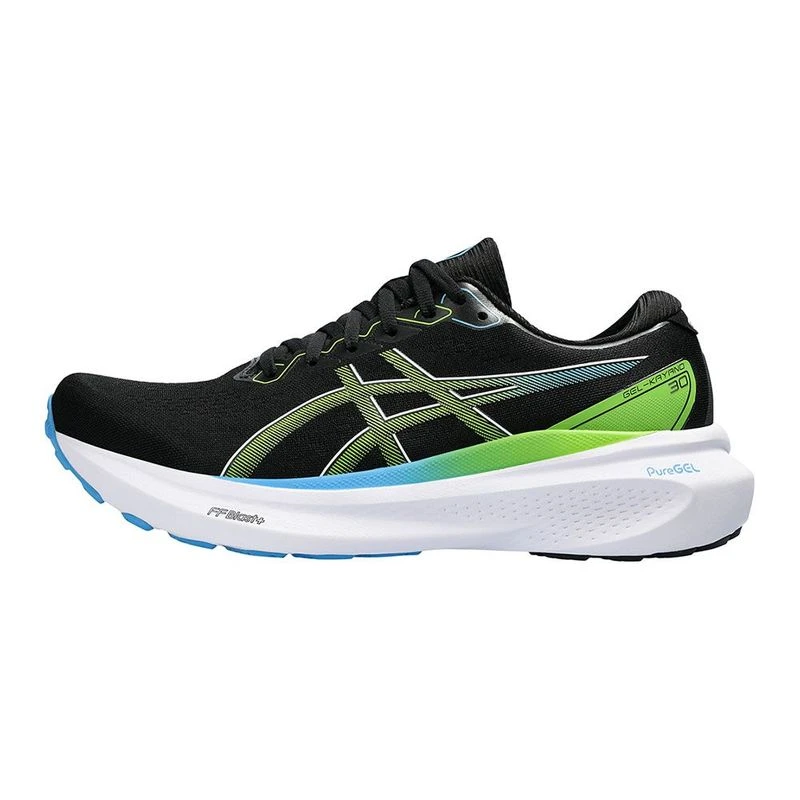 Asics Mens Gel Kayano 30 Running Shoes Black Electric Lime Sportpu
