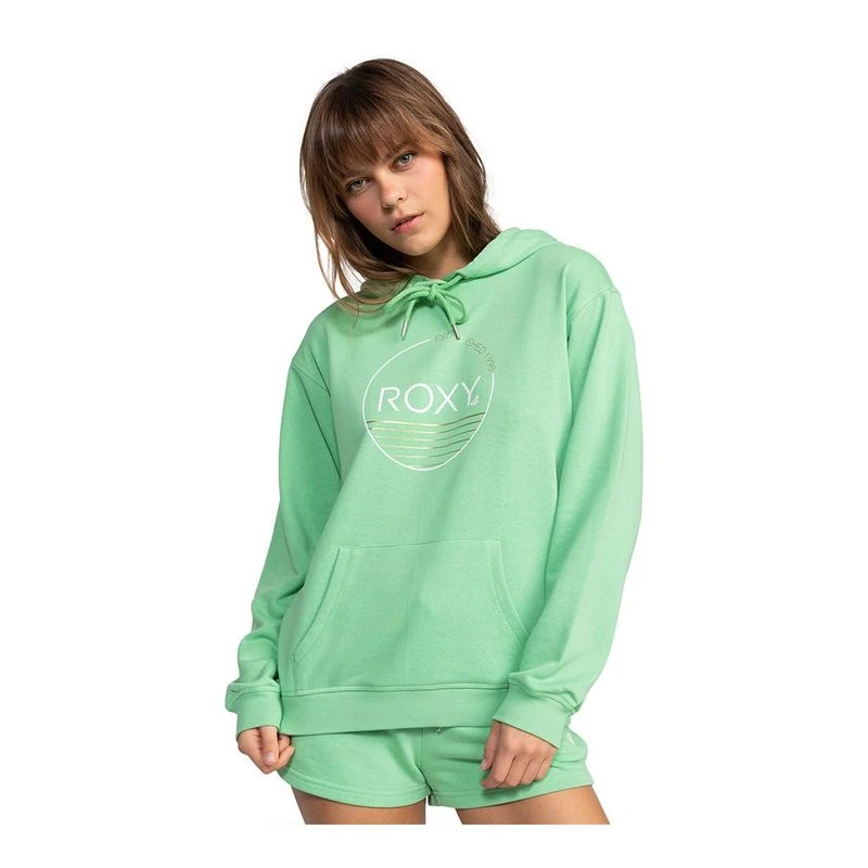 Sweat à Capuche Vintage ROXY Femme Gris Taille L - Style Surf Années 2000 Délavé