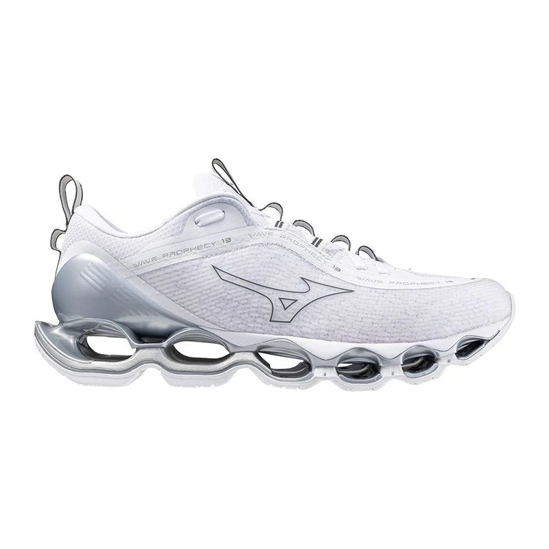 Mizuno Wave Prophecy 13 Running Shoes White Metallic Gray Silver S
