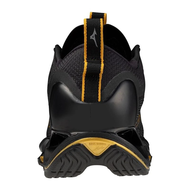 Mizuno Wave Prophecy 13 Running Shoes Black Gold Metallic Gray Spo