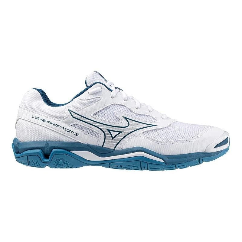Mizuno Wave Phantom 3 Handball Shoes White Sailor Blue Silver Spor
