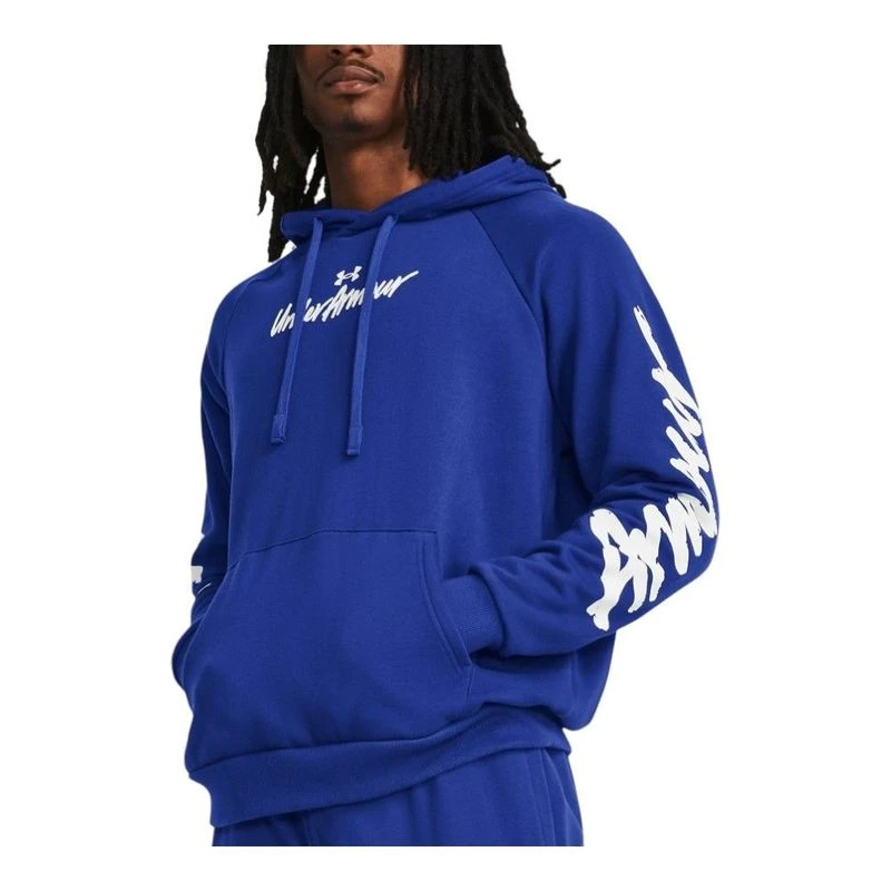 UnderArmour Felpa con cappuccio Rival Fleece Graphic Uomo Blu reale