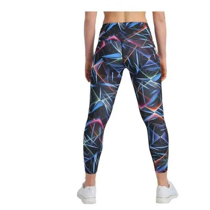 Arena W Caroline Team - Collant Donna A Vita Alta, Stile Retrò Con Logo A Bande, Perfetto Per Sport E Tempo Libero