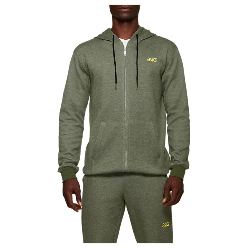Asics Sweat a capuche One Point Full Zip Homme Vert Sportpursuit.c