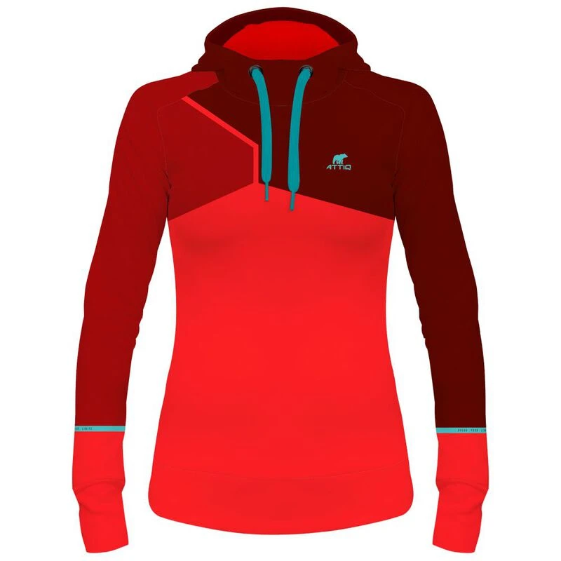 Attiq Womens Trophy Flamingo Running Hoodie (Red)