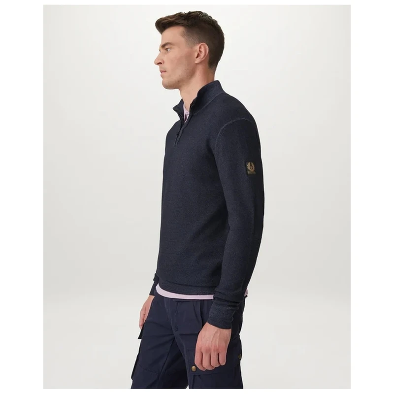 Belstaff Mens Jetty Quarter Zip Pullover Dark Ink Sportpursuit