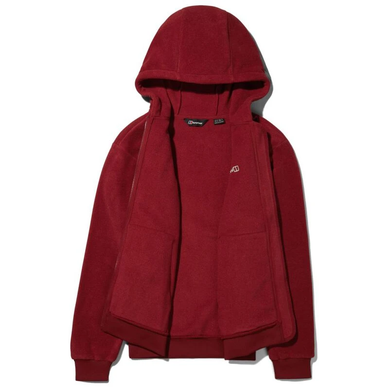 Berghaus Mens Prism Polartec Hooded Jacket Dark Red Sportpursuit.c
