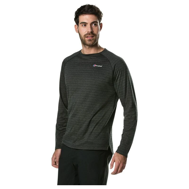 Berghaus Mens Thermal Long Sleeve Tech Baselayer Crew Top Black Carbo