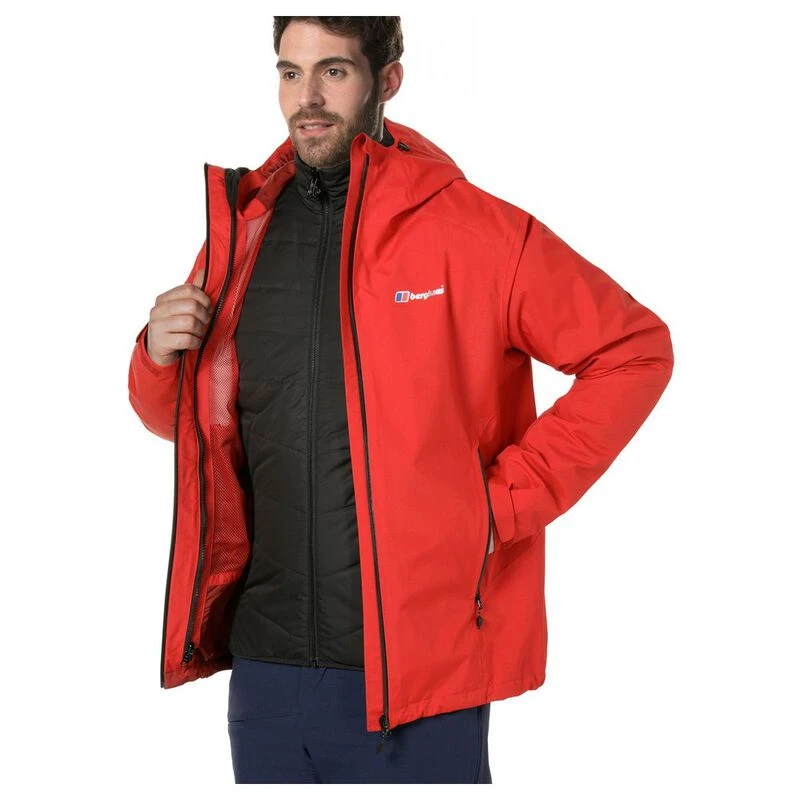 Berghaus Mens Ridgemaster 3 in 1 Jacket Haute Red Jet Black Sportp