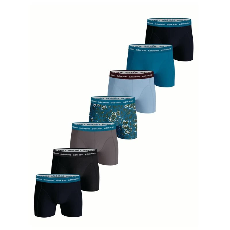 een schuldeiser Vertellen gelijkheid Bjorn Borg Mens Cotton Stretch Boxers (Pack of 7 - Black/Grey/Blue) 
