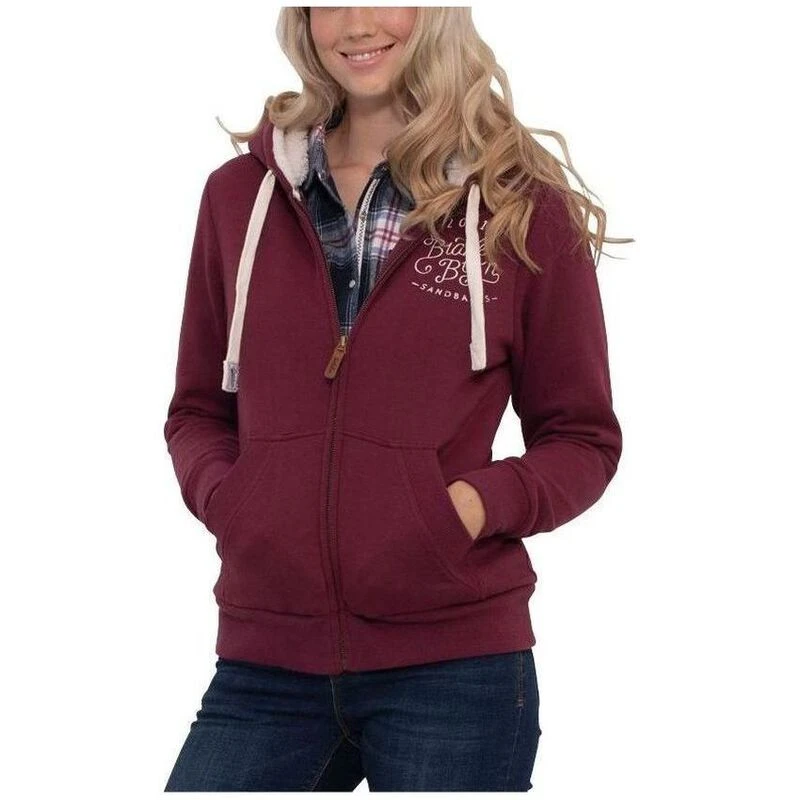 Brakeburn Womens Sandbanks Borg Lined Hoodie Red