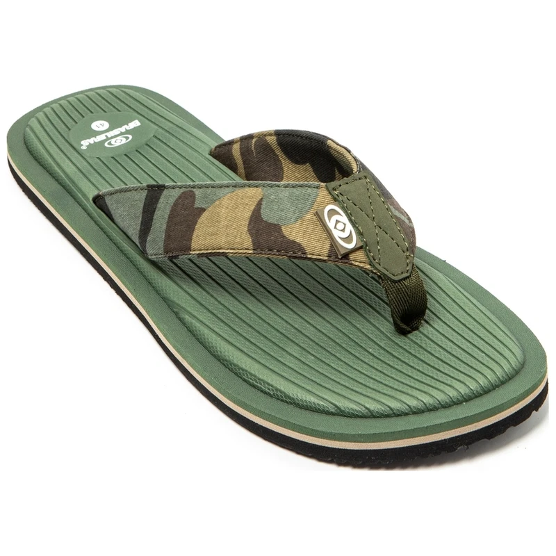 Brasileras Mens Army Flip Flops Military Green Sportpursuit