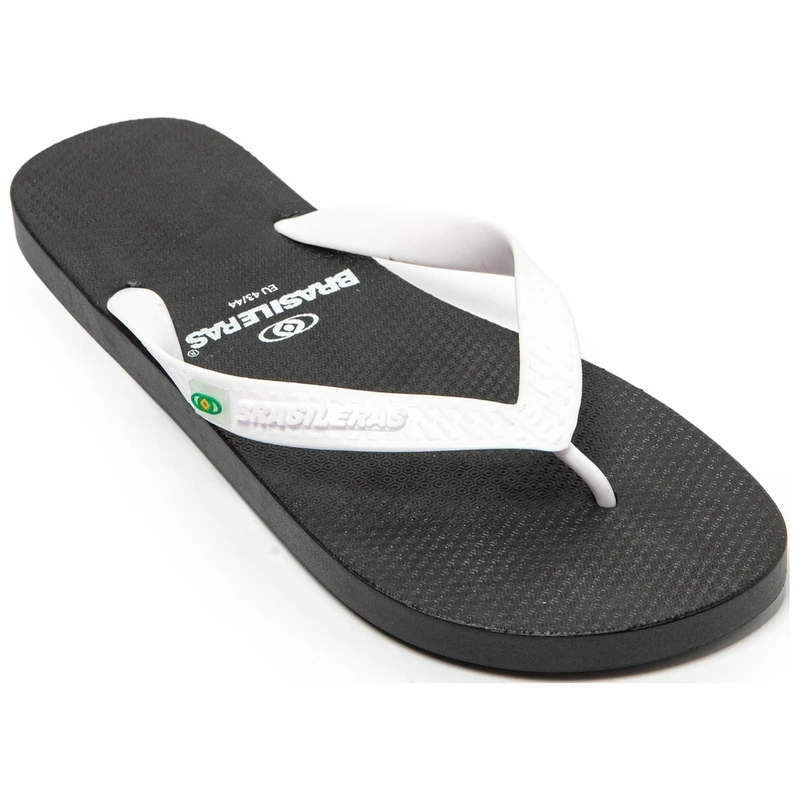 Brasileras Mens Classic Pro Combi Flip Flops Black White Sportpurs