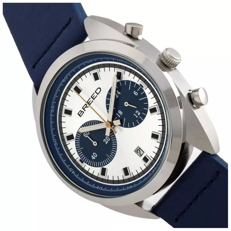 Breed Montre de tous les jours Racer Chronograph Leather Band Homme A