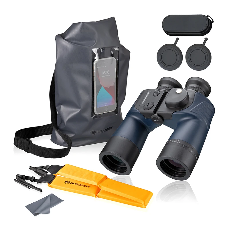 Jumelles BRESSER Topas 7x50 WP Avec Boussole Illuminée - Étanches Pour Navigation Marine