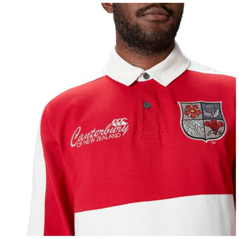 Maillot De Rugby British Lions Homme, Manches Courtes, Col, Tailles S à XXL
