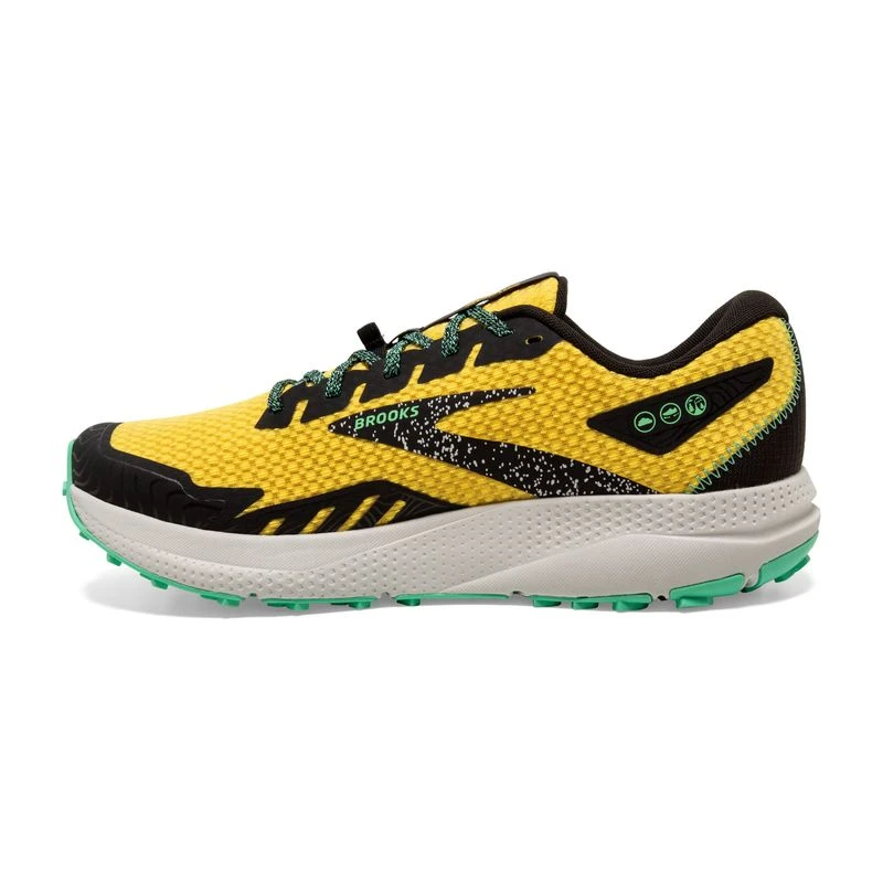 Brooks Mens Divide 4 Trail Running Shoes Yellow Sportpursuit