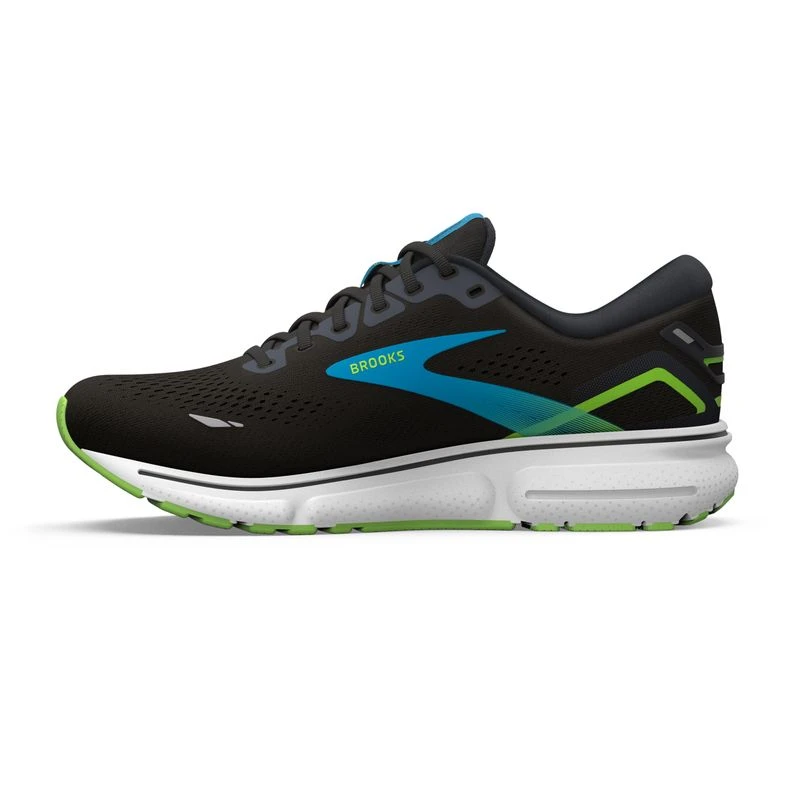 Brooks Mens Ghost 15 Running Shoes Black Hawaiian Ocean Green Spor