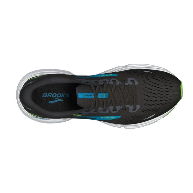 Brooks Mens Ghost 15 Running Shoes Black Hawaiian Ocean Green Spor