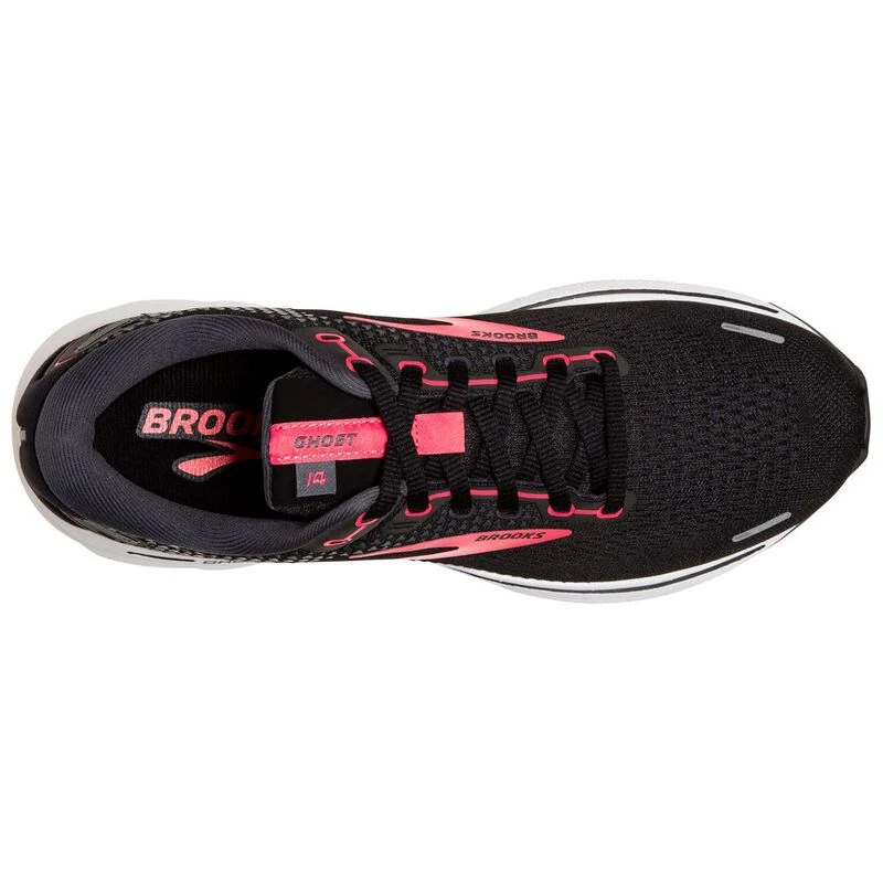 Brooks Womens Ghost 14 Shoes Black Coral White Sportpursuit