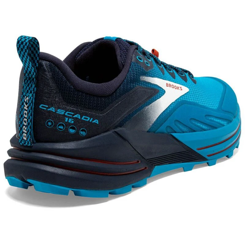 Brooks Mens Cascadia 16 Trail Running Shoes (Peacoat/Atomic Blue/Rooib
