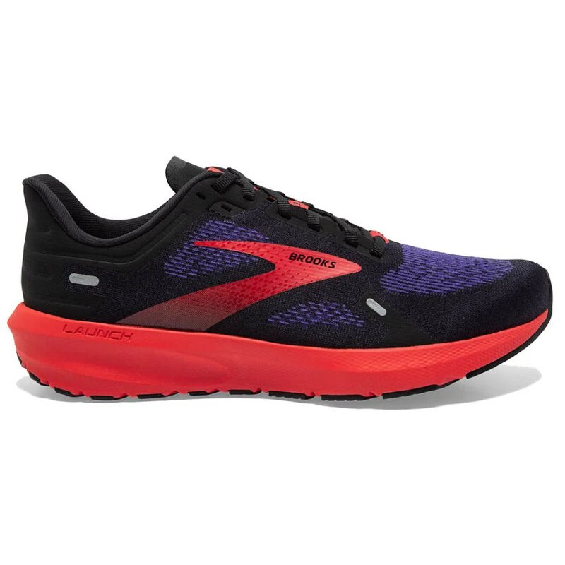 Brooks Mens Launch 9 Running Shoes Black Deep Blue Red Sportpursui