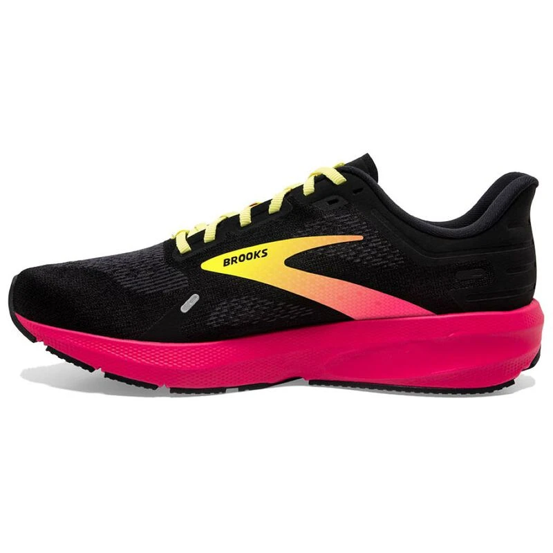 Brooks Mens Launch 9 Running Shoes Black Pink Yellow Sportpursuit