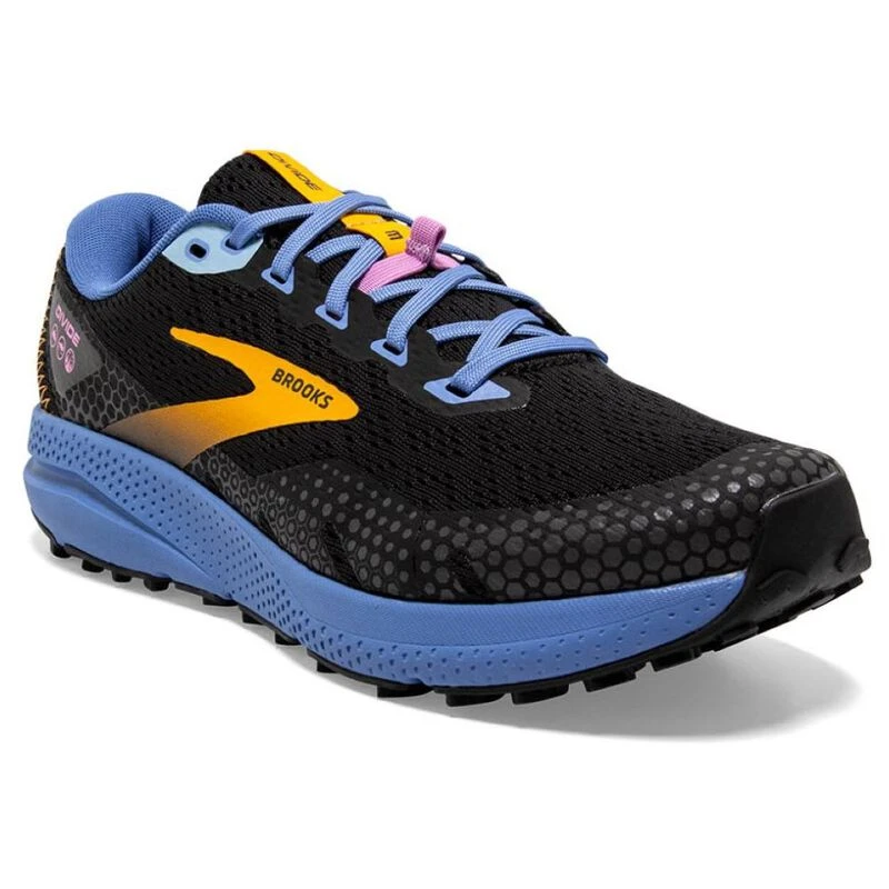 Brooks Womens Divide 3 Running Shoes (Black/Blue/Yellow) | Sportpursui