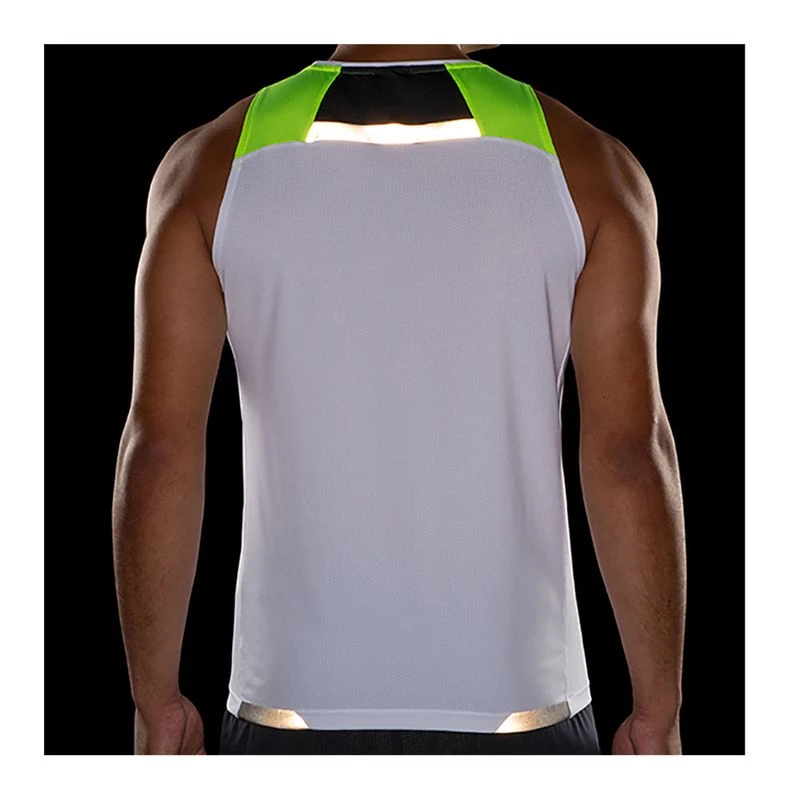 Brooks Mens Run Visible Vest White Asphalt Nightlife Sportpursuit