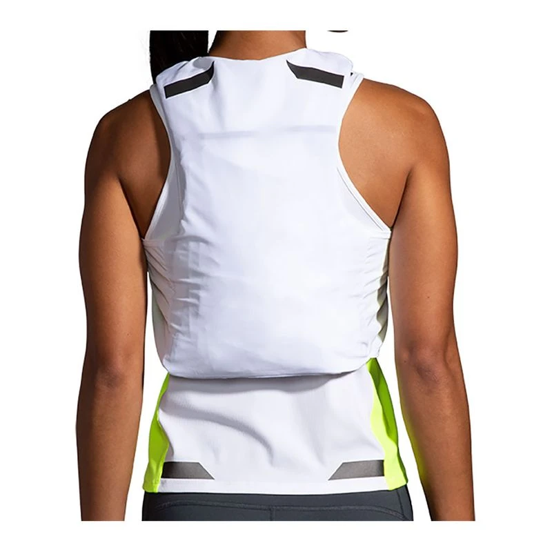 Brooks Womens Run Visible Convertible Jacket White Asphalt Nightlife