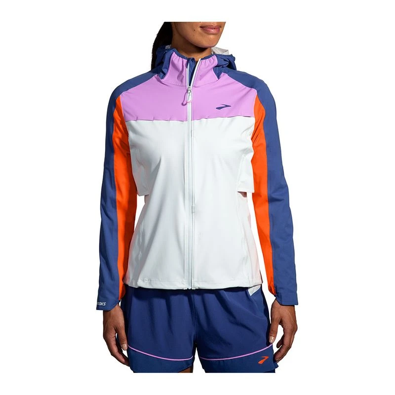 Brooks Womens High Point Waterproof Jacket Blue Sportpursuit