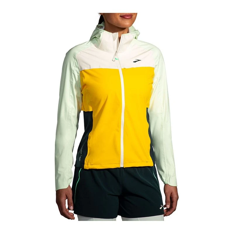 Brooks Womens High Point Waterproof Jacket Yellow Sportpursuit