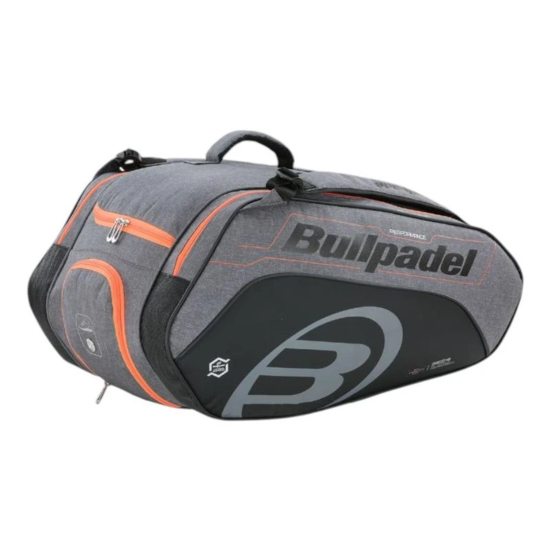 Sac à Raquettes Bullpadel Tour - Blanc/Noir/Orange, Poches Raquettes, Compartiment Vêtements, Poignées Rembourrées - 7