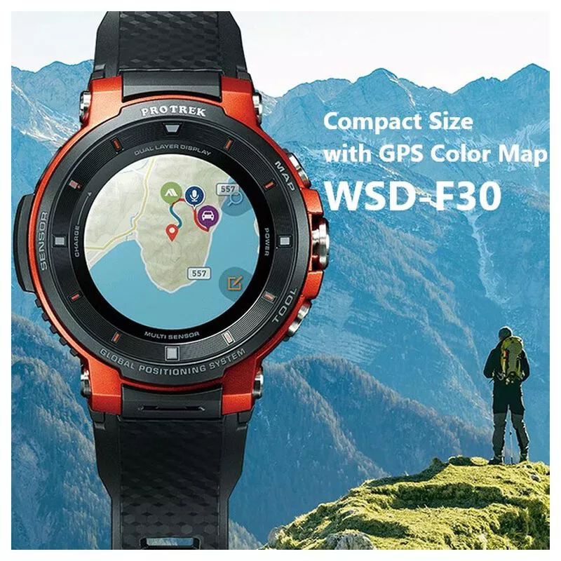 Casio Pro Trek F30 Smart Watch Orange Sportpursuit