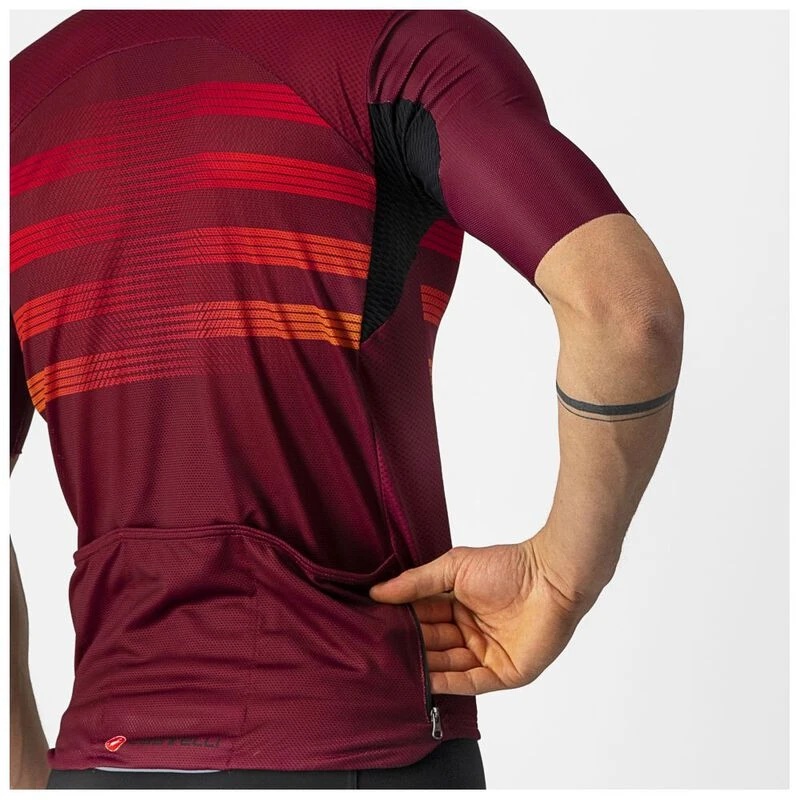 Castelli Mens Endurance Pro Jersey (Bordeaux/Red/Orange) | Sportpursui