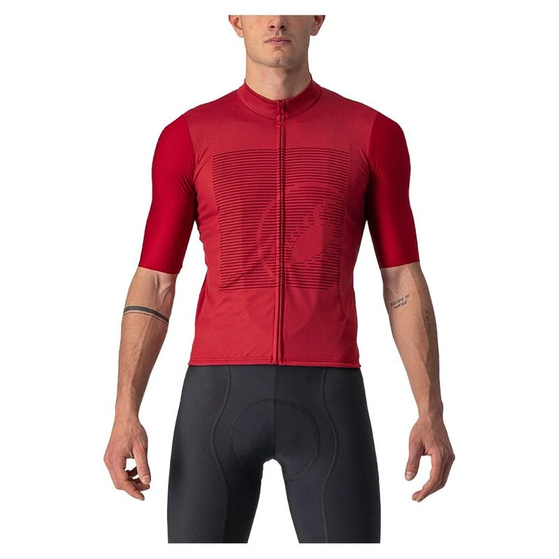 Castelli Mens Bagarre Jersey (Pro Red/Bordeaux) | Sportpursuit.com